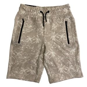 Big Boys (Sz 8) Active Jogger Shorts, Tropical Palm, Cotton / Poly / Spandex